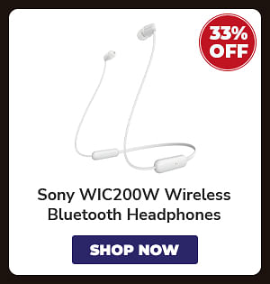 Sony WIC200W Wireless Bluetooth Headphones - White