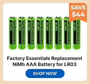 Factory Essentials Replacement NiMh AAA Battery for LR03 - (4 Pack)